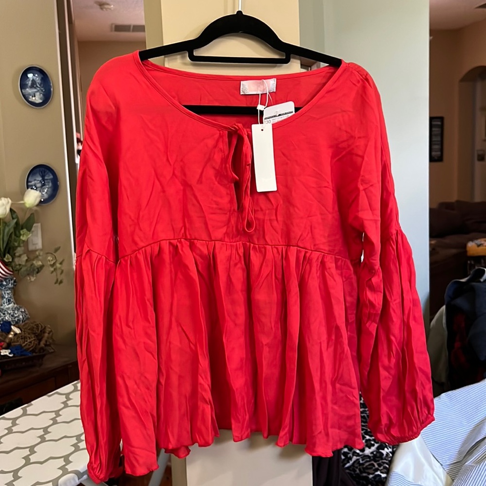 NWT Copper Closet red blouse